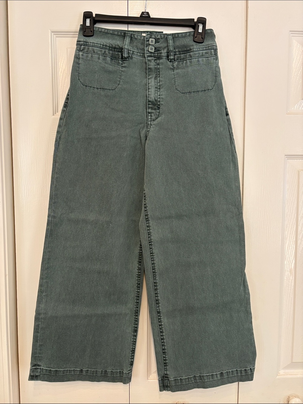 Unpublished Wide Leg Women’s Jeans in Green - Classic High-Rise Style 719